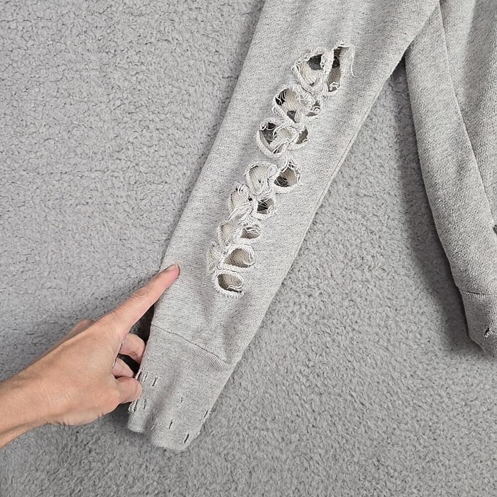 NSF Revolve Lisse Distressed Hoodie Grey, size S - Picture 8 of 9